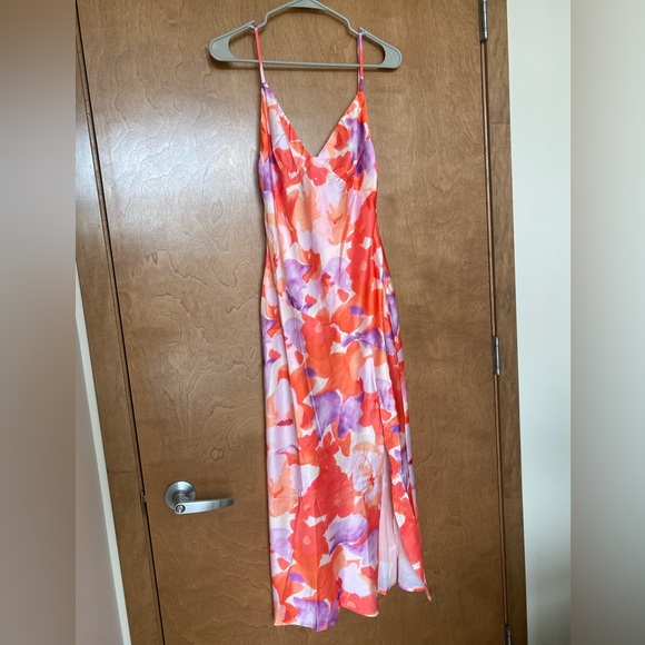 Hello Molly NWT pretty szn midi dress orange - Picture 2 of 5